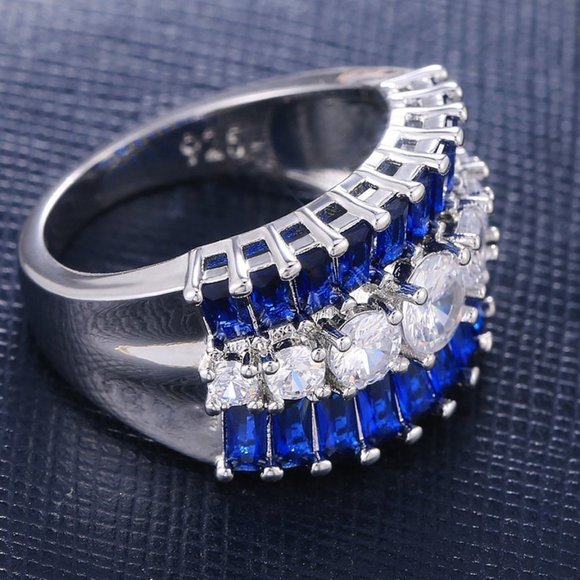 🔥 Fashion Eternity Trendy Full Around Sapphire Beautiful Ring for Women, PD456 - Picture 5 of 6